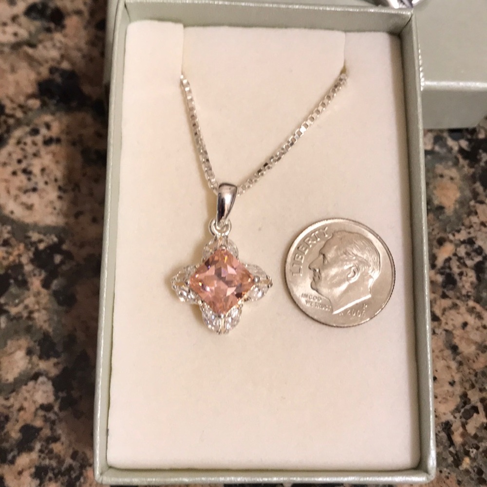 STERLING SILVER PINK ICE AUSTRIAN CRYSTAL PEND NWT